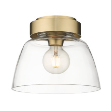 Golden 0314-FM10 BCB-CLR - Golden Lighting Remy 1-light Flush Mount in Brushed Champagne Brass